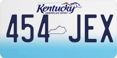 KY license plate 454JEX