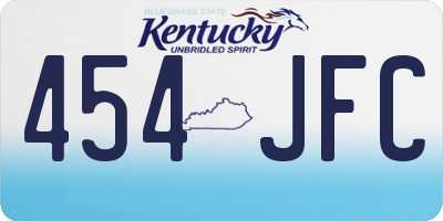 KY license plate 454JFC