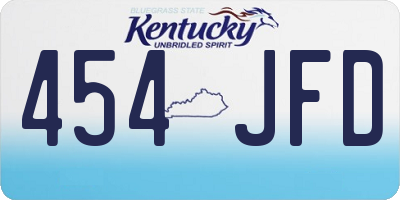 KY license plate 454JFD
