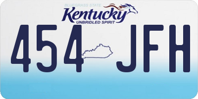 KY license plate 454JFH