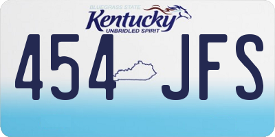KY license plate 454JFS