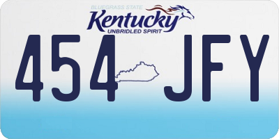 KY license plate 454JFY