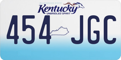 KY license plate 454JGC