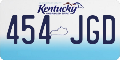 KY license plate 454JGD