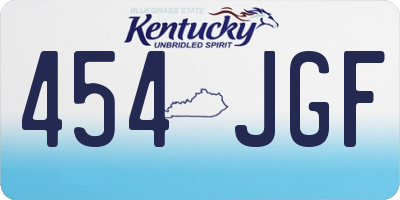 KY license plate 454JGF