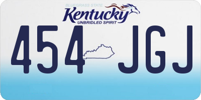 KY license plate 454JGJ