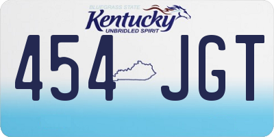 KY license plate 454JGT