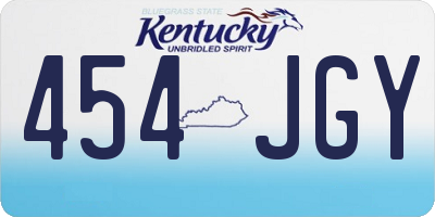 KY license plate 454JGY