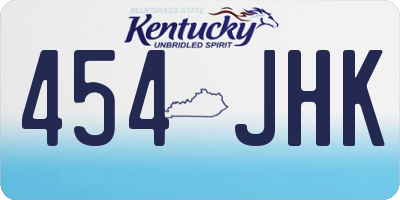 KY license plate 454JHK
