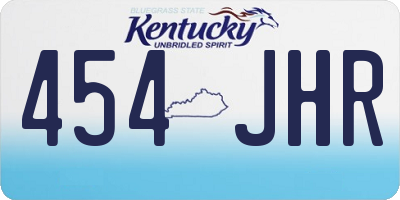 KY license plate 454JHR