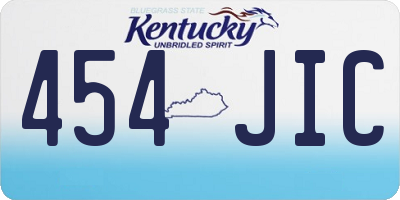 KY license plate 454JIC
