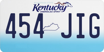 KY license plate 454JIG