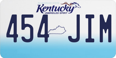 KY license plate 454JIM