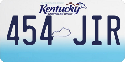 KY license plate 454JIR