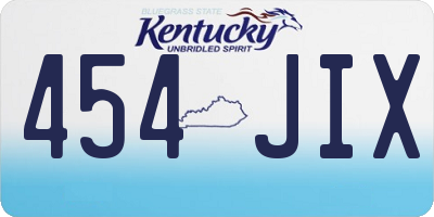 KY license plate 454JIX