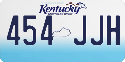 KY license plate 454JJH