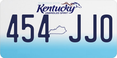 KY license plate 454JJO