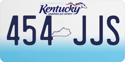 KY license plate 454JJS