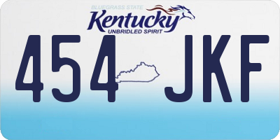 KY license plate 454JKF