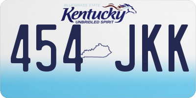 KY license plate 454JKK