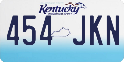 KY license plate 454JKN