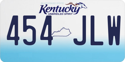 KY license plate 454JLW