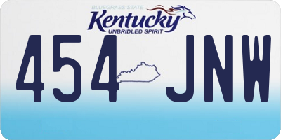 KY license plate 454JNW