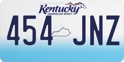 KY license plate 454JNZ