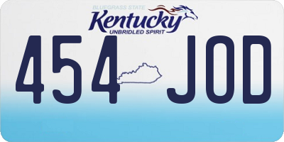 KY license plate 454JOD