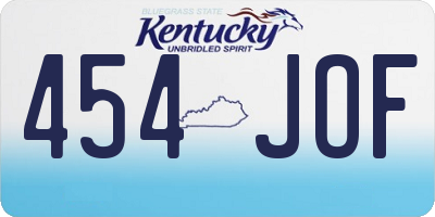 KY license plate 454JOF