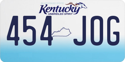 KY license plate 454JOG