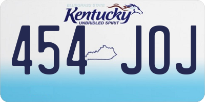KY license plate 454JOJ