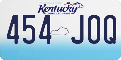 KY license plate 454JOQ