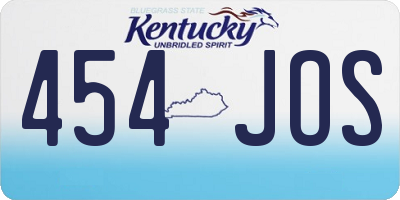 KY license plate 454JOS