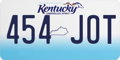 KY license plate 454JOT