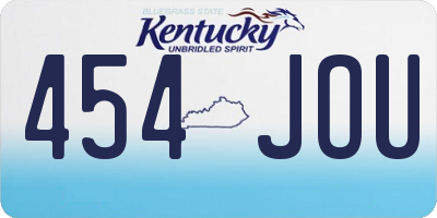 KY license plate 454JOU