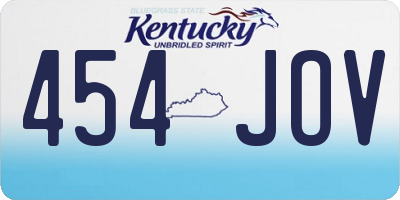 KY license plate 454JOV