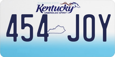 KY license plate 454JOY