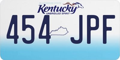 KY license plate 454JPF