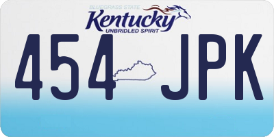 KY license plate 454JPK