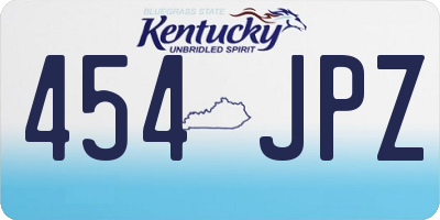 KY license plate 454JPZ
