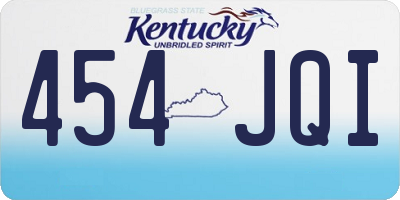 KY license plate 454JQI