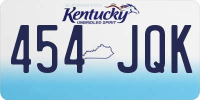 KY license plate 454JQK