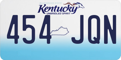KY license plate 454JQN