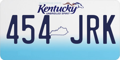 KY license plate 454JRK