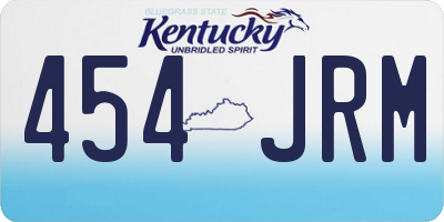 KY license plate 454JRM