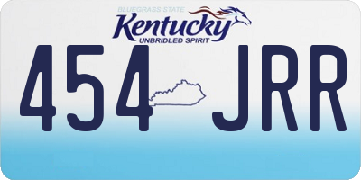 KY license plate 454JRR