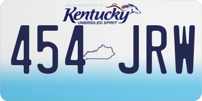 KY license plate 454JRW
