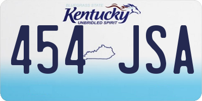 KY license plate 454JSA