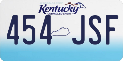 KY license plate 454JSF